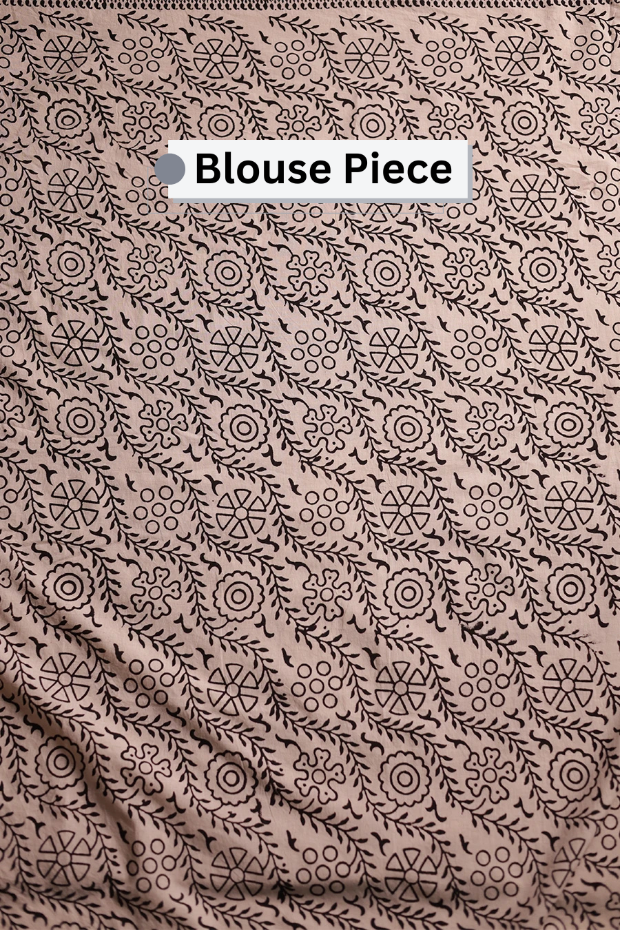 Aadhira - Cream Hand Block Printed Mulmul Cotton Saree MeMaana