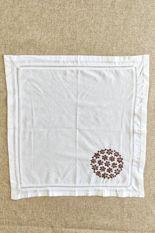 Fabnuma Handcrafted White Chikankari Cotton Face Napkins - Fabnuma