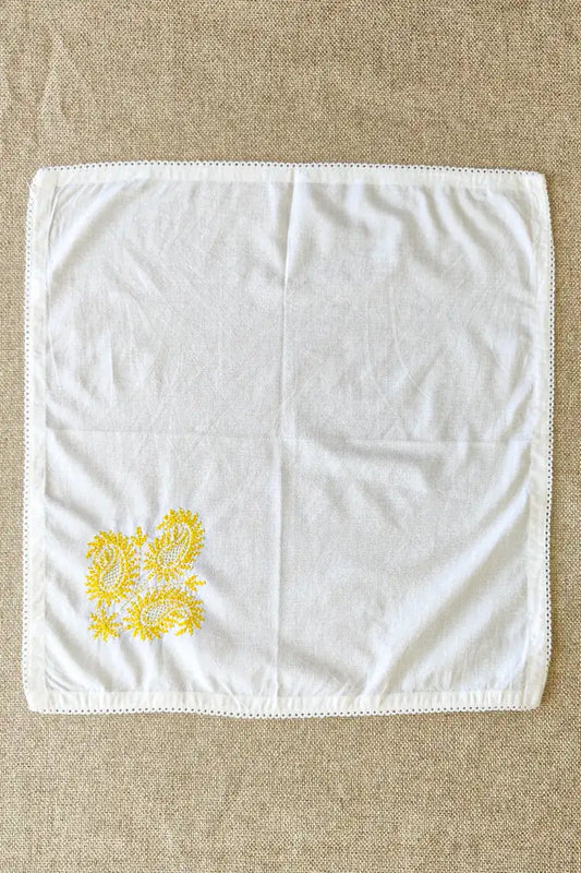 Fabnuma Handcrafted White Chikankari Cotton Face Napkins - Fabnuma