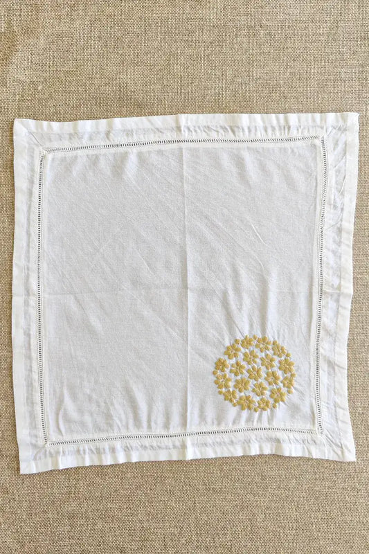 Fabnuma Handcrafted White Chikankari Cotton Face Napkins - Fabnuma