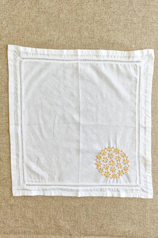 Fabnuma Handcrafted White Chikankari Cotton Face Napkins - Fabnuma