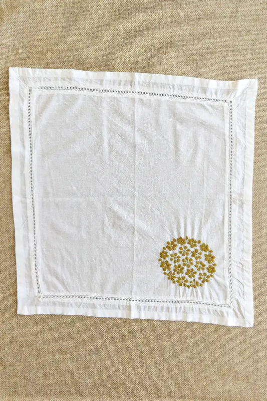 Fabnuma Handcrafted White Chikankari Cotton Face Napkins - Fabnuma