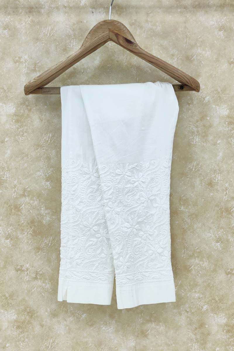 Fabnuma Handcrafted White Chikankari Pant - Fabnuma