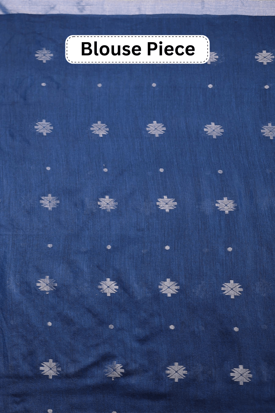 Blue Majesty - Navy Blue Bengal Handloom Khadi Cotton Saree MeMaana