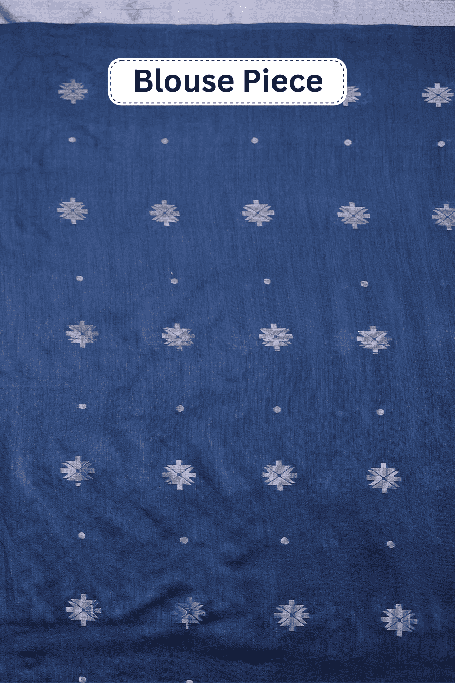 Blue Majesty - Navy Blue Bengal Handloom Khadi Cotton Saree MeMaana