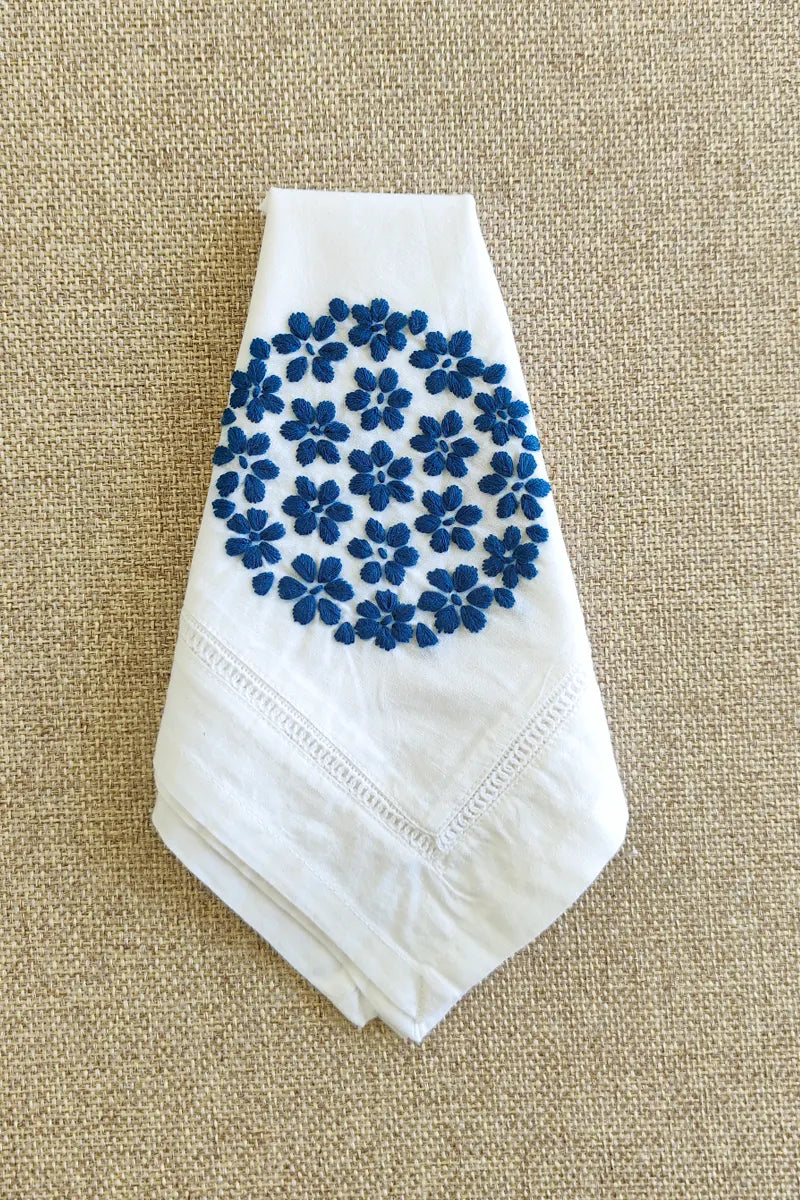 Fabnuma Handcrafted White Chikankari Cotton Face Napkins - Fabnuma