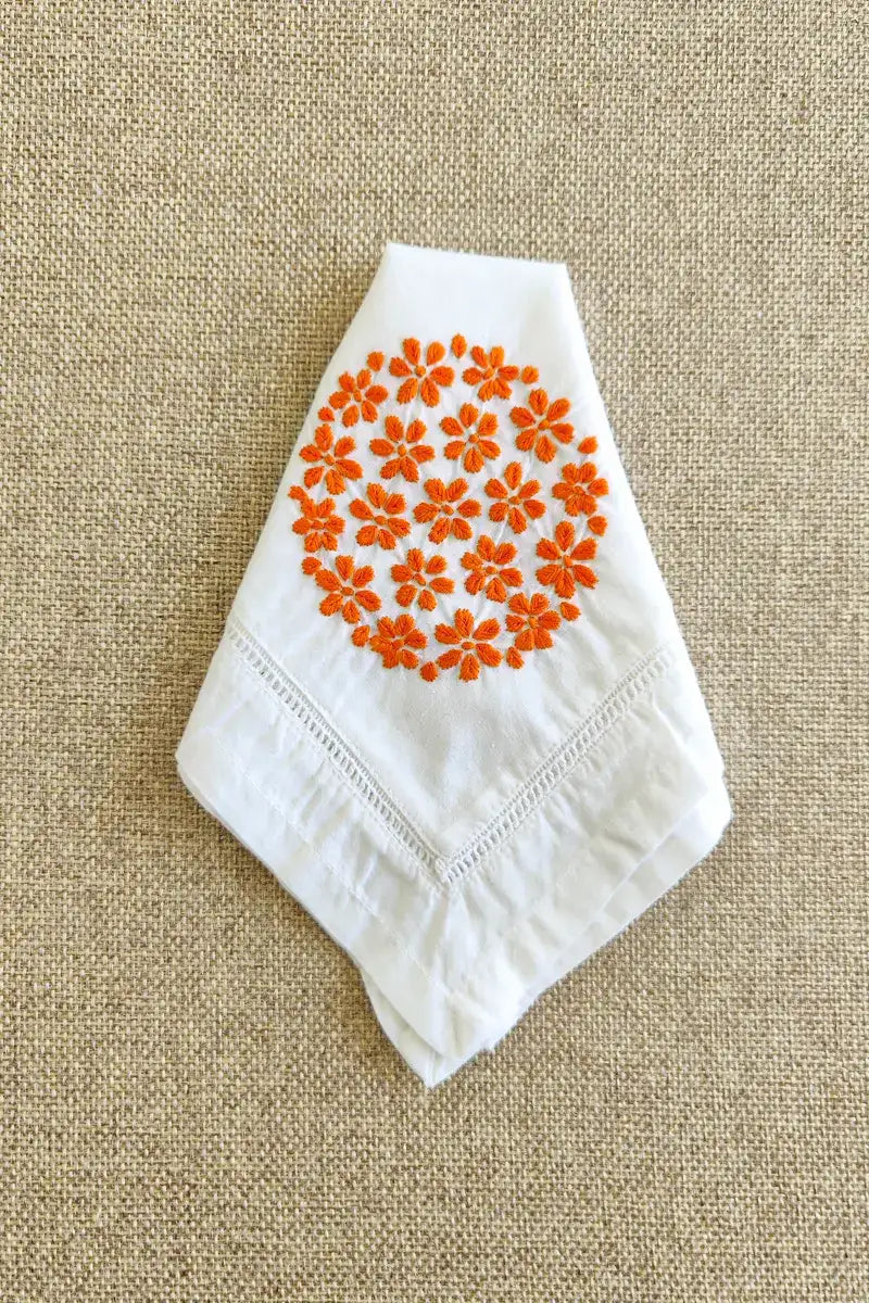 Fabnuma Handcrafted White Chikankari Cotton Face Napkins - Fabnuma