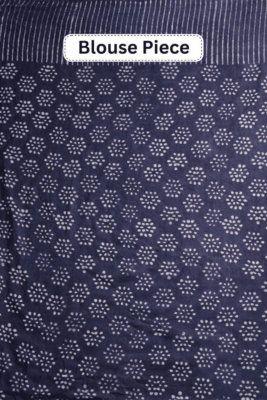 Ocean Muse – Indigo Blue Hand Block Printed Mulmul Cotton Saree MeMaana