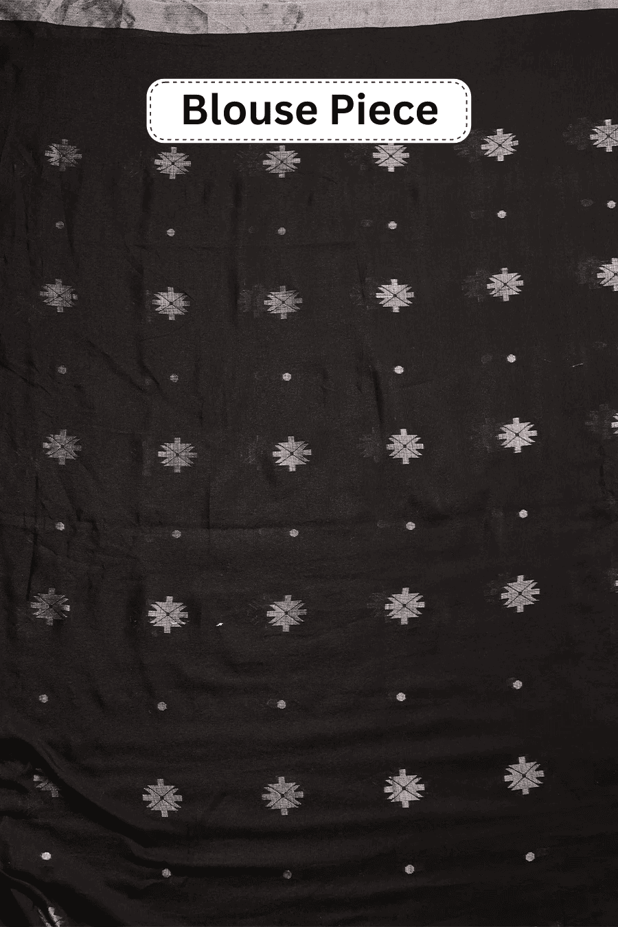 Dark Allure – Black Bengal Handloom Khadi Cotton Saree MeMaana