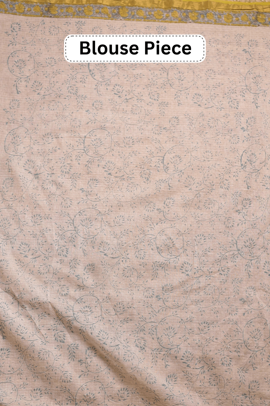 Ethereal Cotton – Yellow Hand Block Printed Pure Kota Cotton Saree MeMaana