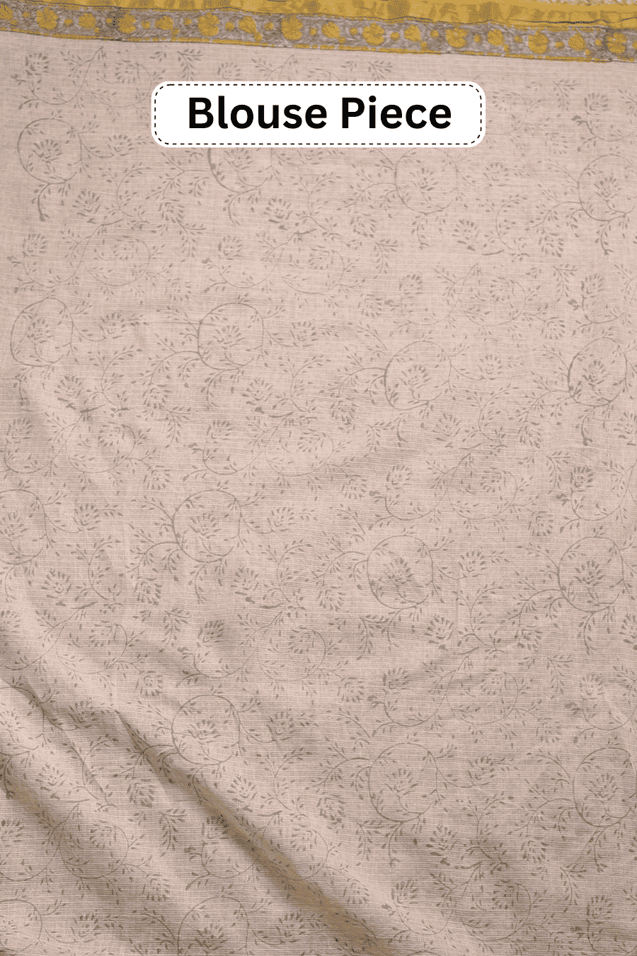 Ethereal Cotton – Yellow Hand Block Printed Pure Kota Cotton Saree MeMaana