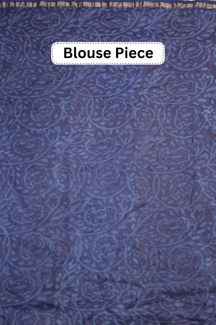 Indigo Rhythm - Indigo Blue Hand Block Printed Chanderi Silk Saree MeMaana