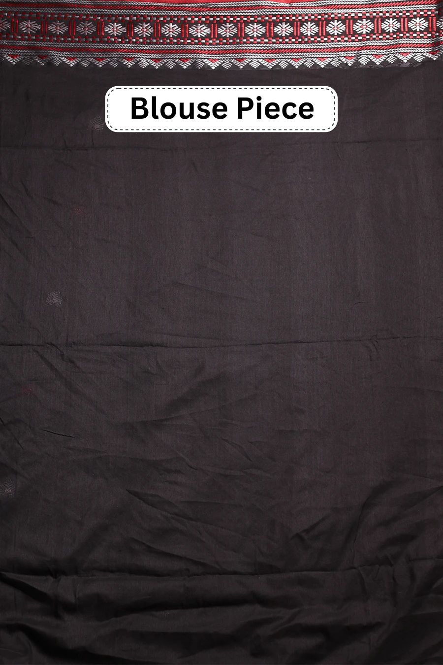 Black Bloom - Black Assam Khadi Cotton Saree MeMaana