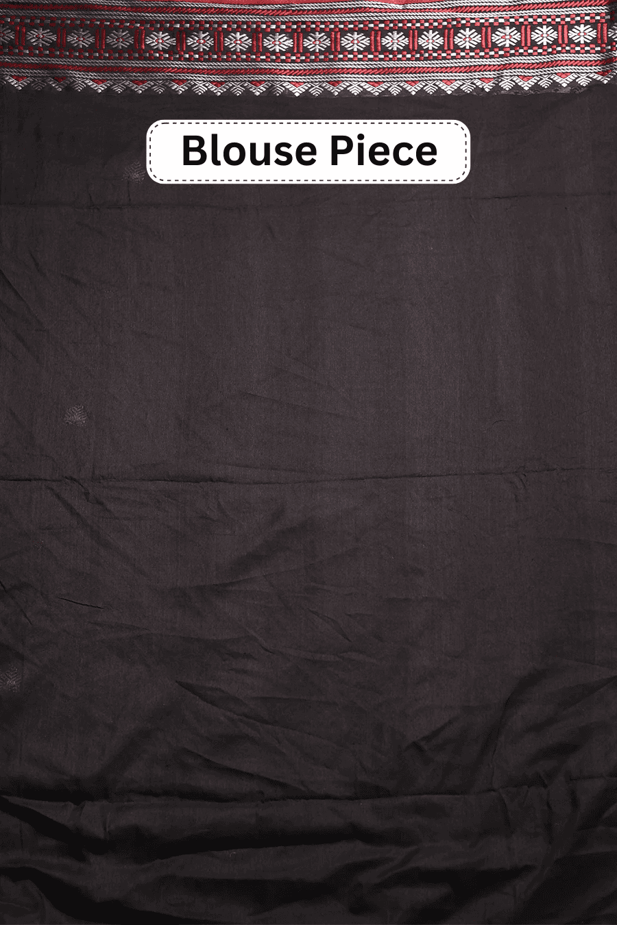 Black Bloom - Black Assam Khadi Cotton Saree MeMaana