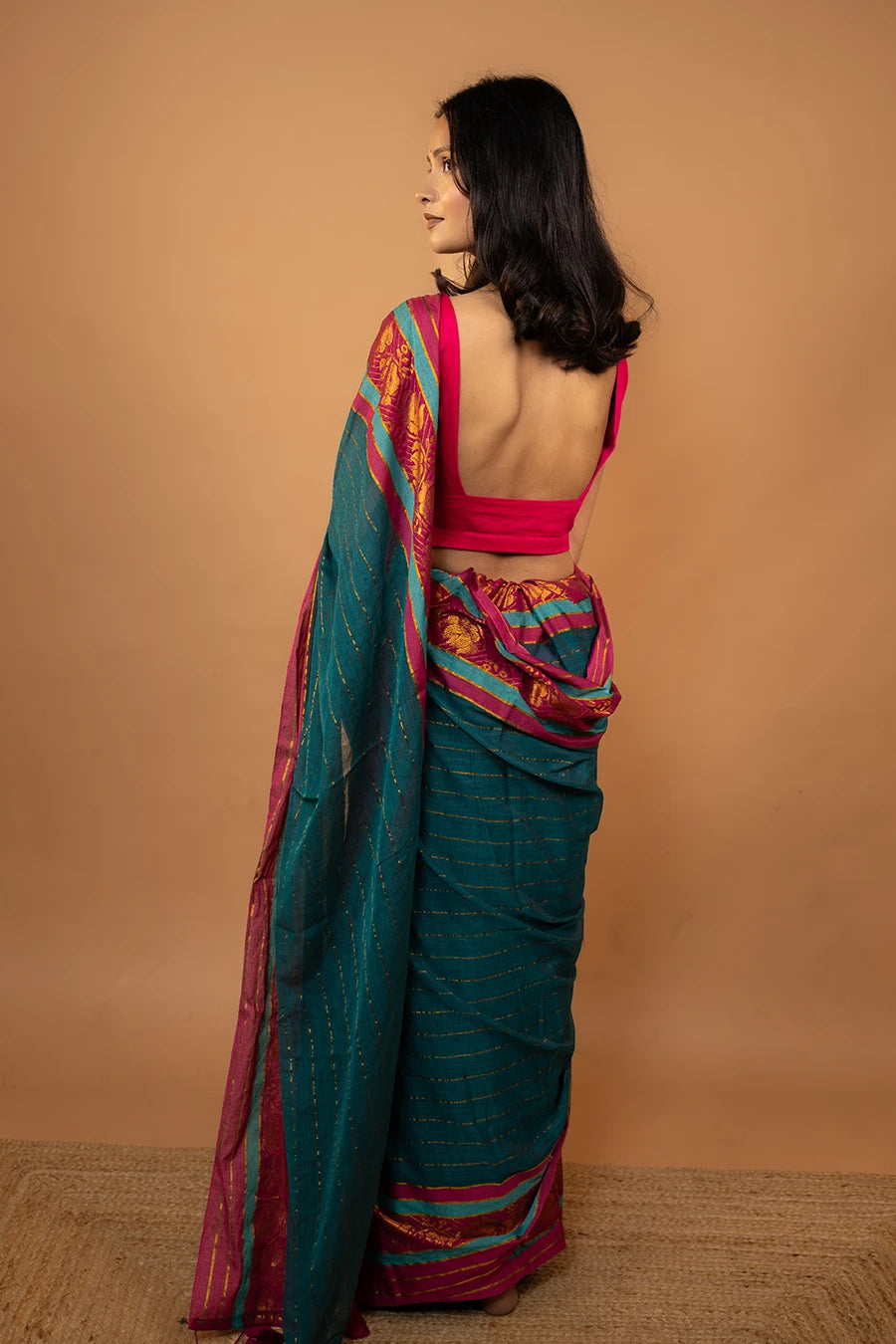 Pure mulmul cotton saree with tassels