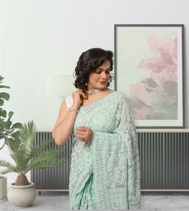 Chikankari-Sarees MeMaana