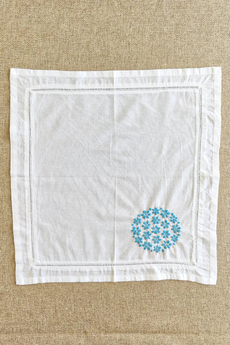 Fabnuma Handcrafted White Chikankari Cotton Face Napkins - Fabnuma