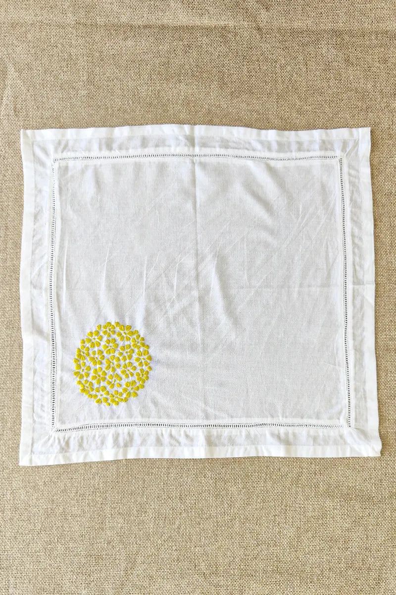 Fabnuma Handcrafted White Chikankari Cotton Face Napkins - Fabnuma