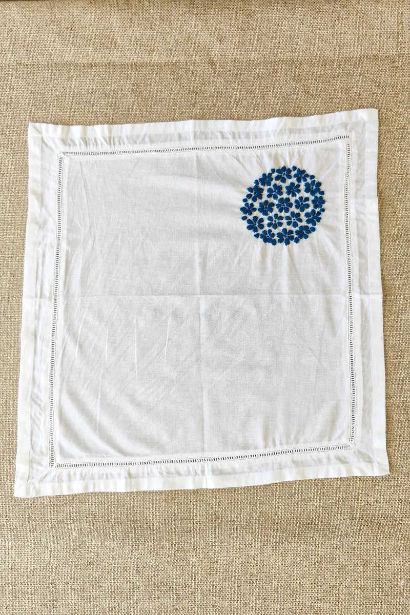 Fabnuma Handcrafted White Chikankari Cotton Face Napkins - Fabnuma