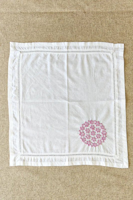 Fabnuma Handcrafted White Chikankari Cotton Face Napkins - Fabnuma