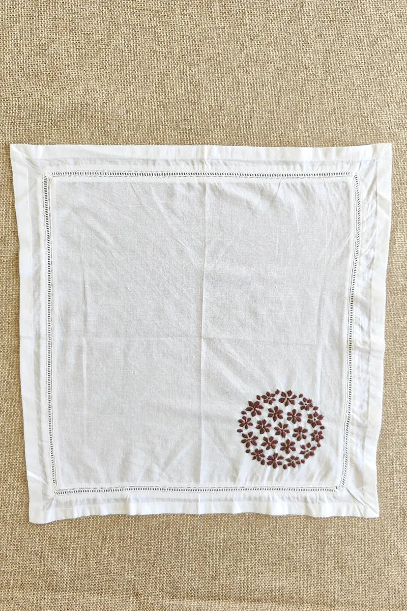 Fabnuma Handcrafted White Chikankari Cotton Face Napkins - Fabnuma