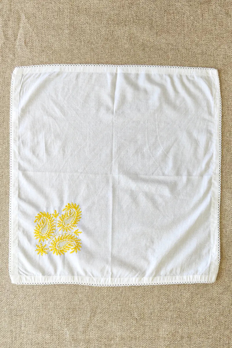 Fabnuma Handcrafted White Chikankari Cotton Face Napkins - Fabnuma