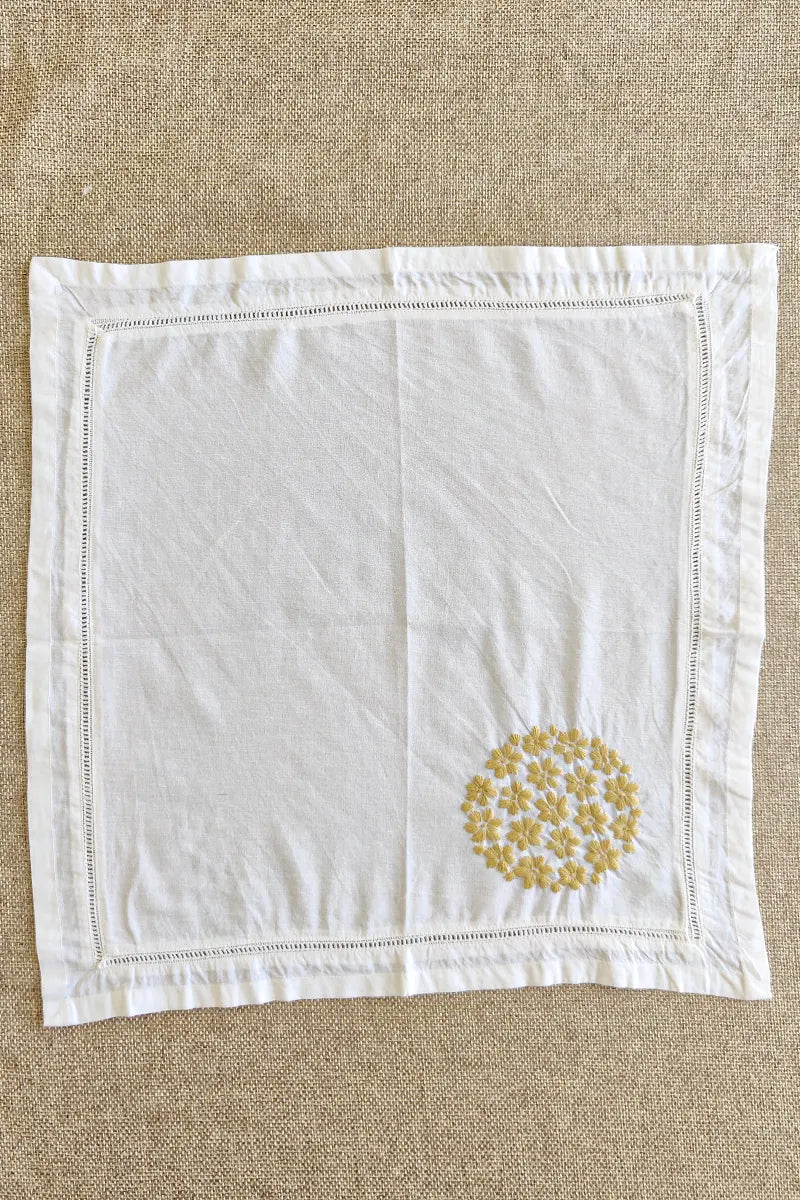 Fabnuma Handcrafted White Chikankari Cotton Face Napkins - Fabnuma