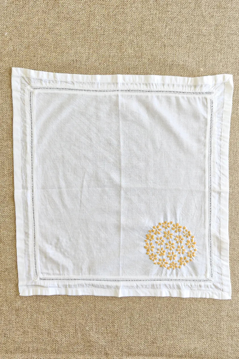 Fabnuma Handcrafted White Chikankari Cotton Face Napkins - Fabnuma