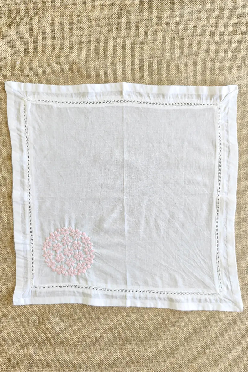 Fabnuma Handcrafted White Chikankari Cotton Face Napkins - Fabnuma