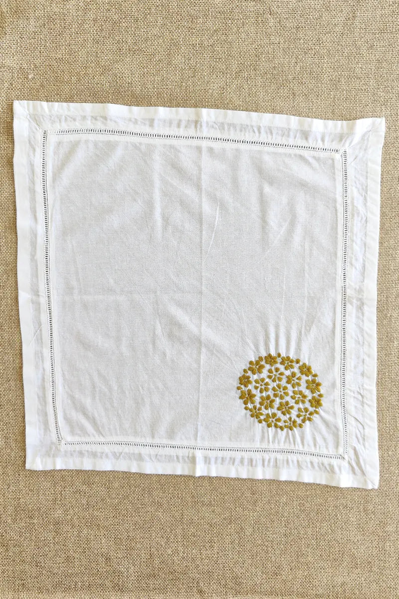 Fabnuma Handcrafted White Chikankari Cotton Face Napkins - Fabnuma