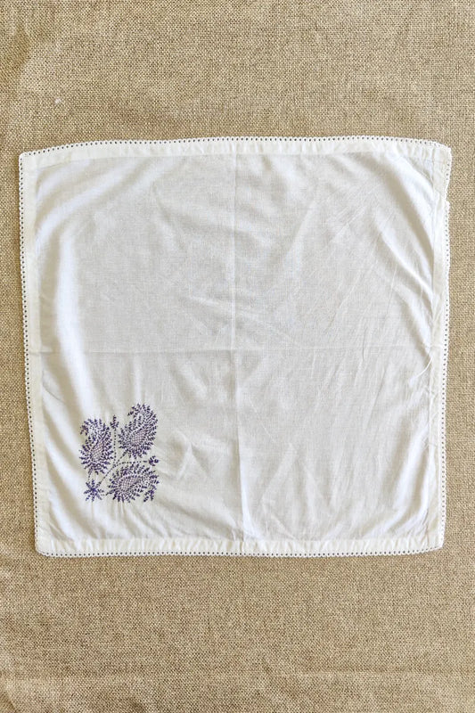 Fabnuma Handcrafted White Chikankari Cotton Face Napkins - Fabnuma