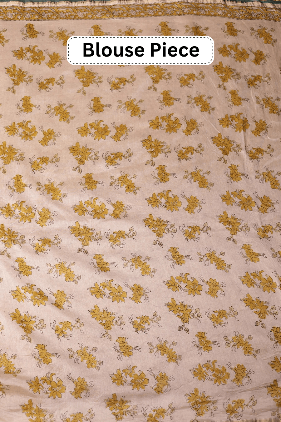 Silk Majesty – Green Hand Block Printed Chanderi Silk Saree MeMaana