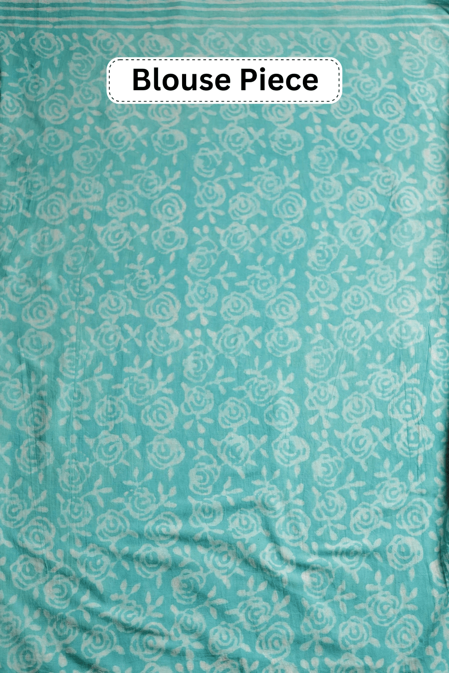 Sahaj – Sea Green Hand Block Printed Mulmul Cotton Saree MeMaana