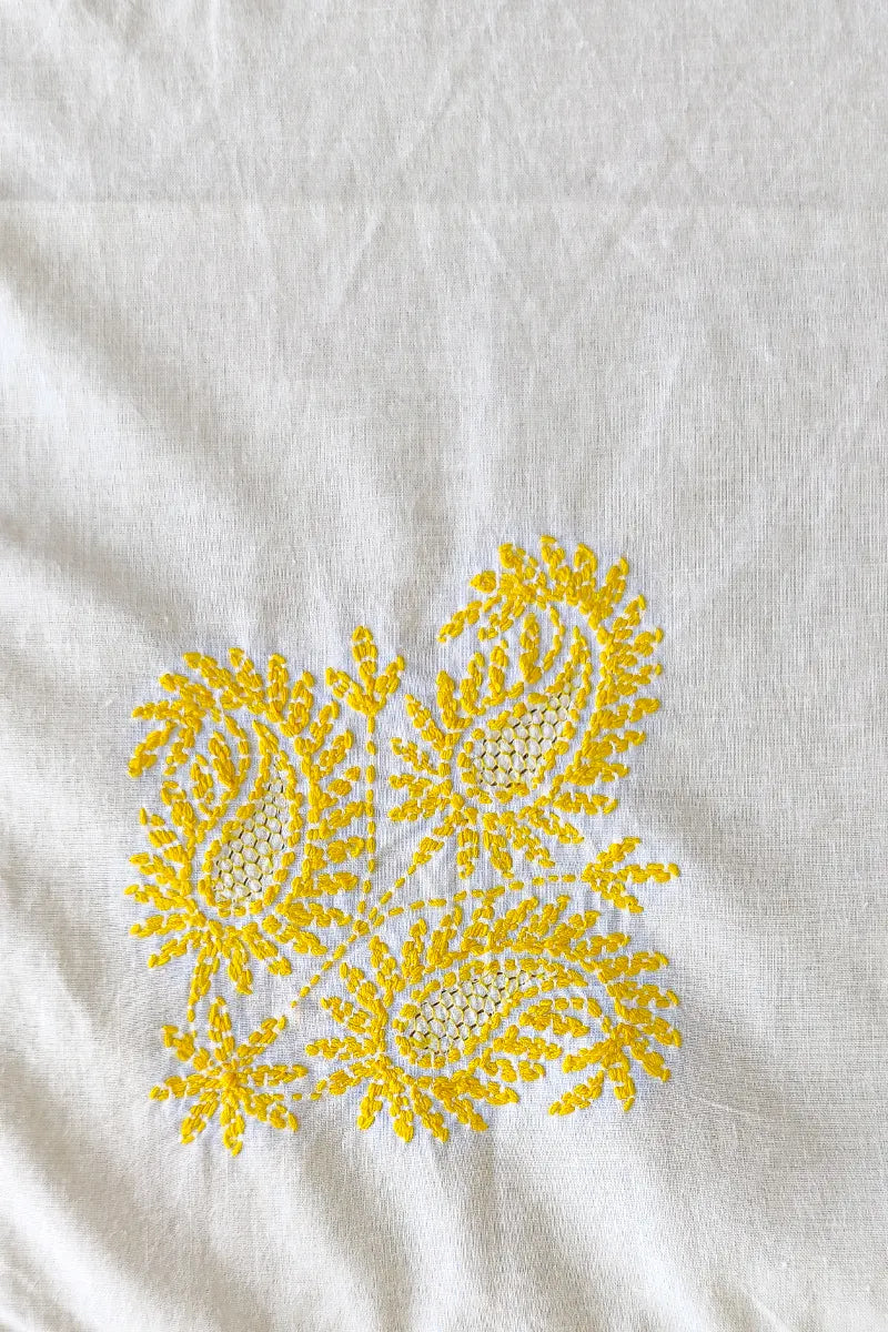 Fabnuma Handcrafted White Chikankari Cotton Face Napkins - Fabnuma