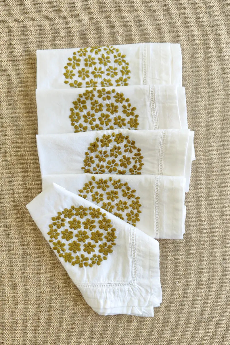 Fabnuma Handcrafted White Chikankari Cotton Face Napkins - Fabnuma