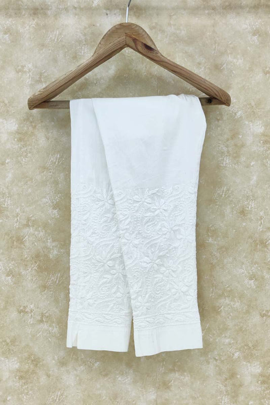 Fabnuma Handcrafted White Chikankari Pant - Fabnuma