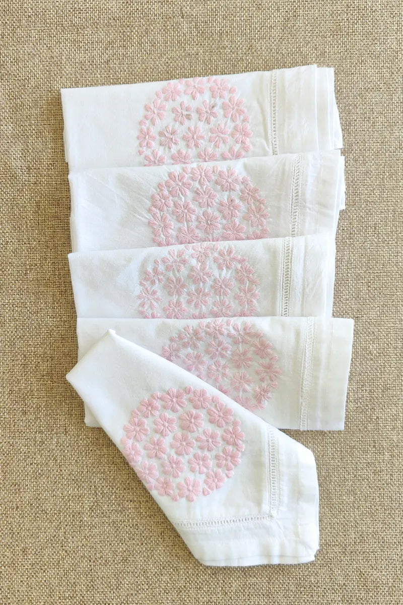 Fabnuma Handcrafted White Chikankari Cotton Face Napkins - Fabnuma
