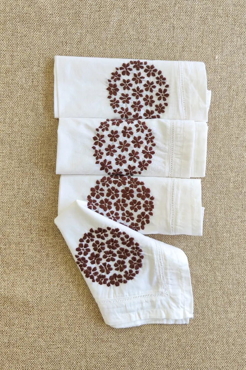 Fabnuma Handcrafted White Chikankari Cotton Face Napkins - Fabnuma
