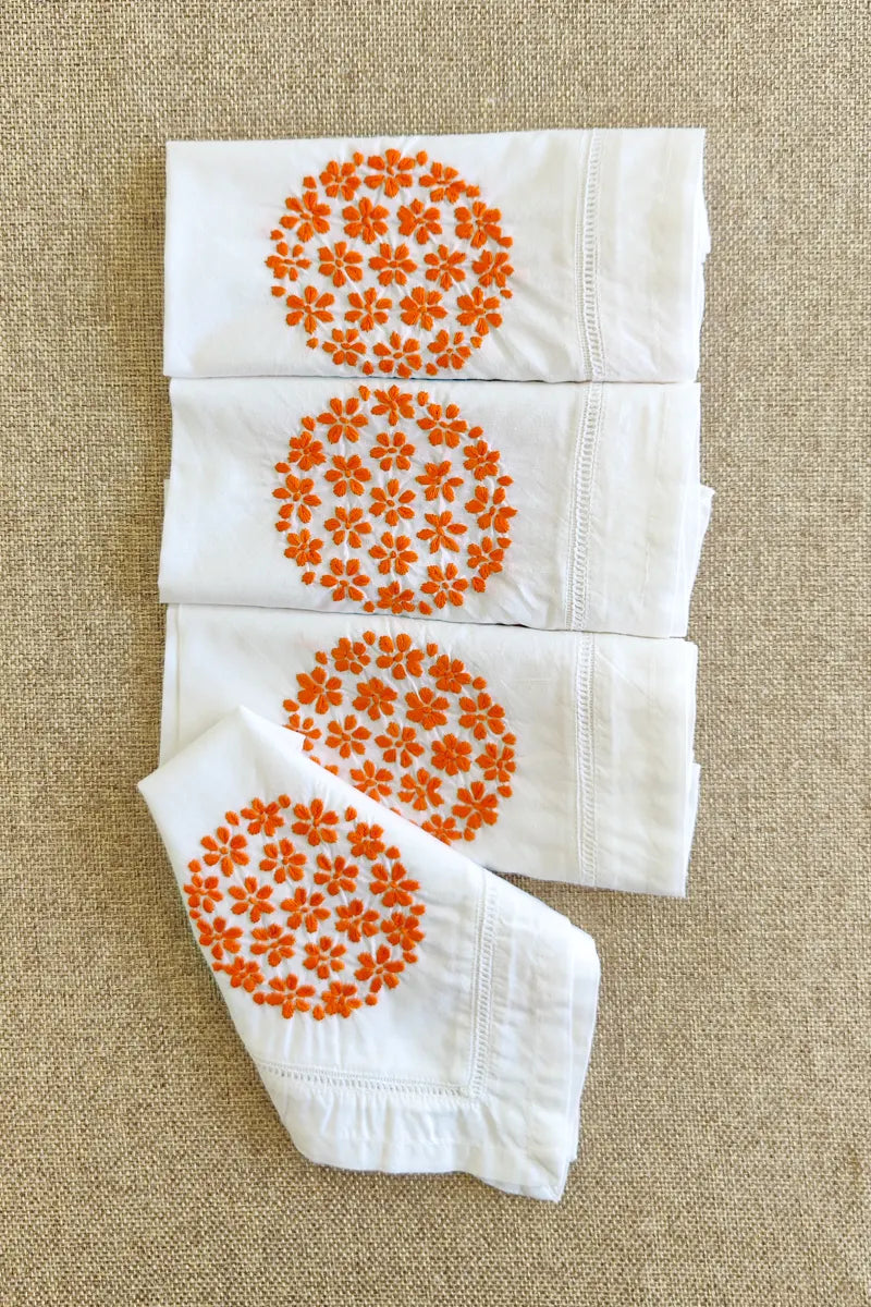 Fabnuma Handcrafted White Chikankari Cotton Face Napkins - Fabnuma