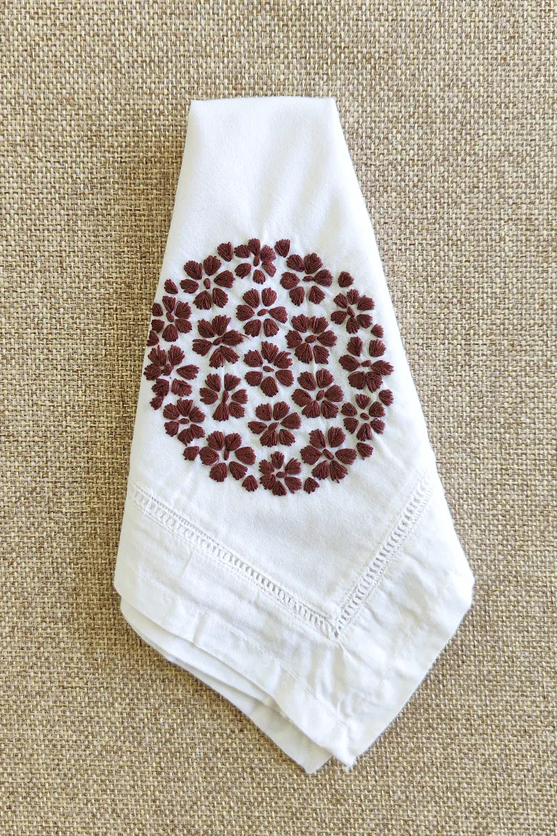 Fabnuma Handcrafted White Chikankari Cotton Face Napkins - Fabnuma
