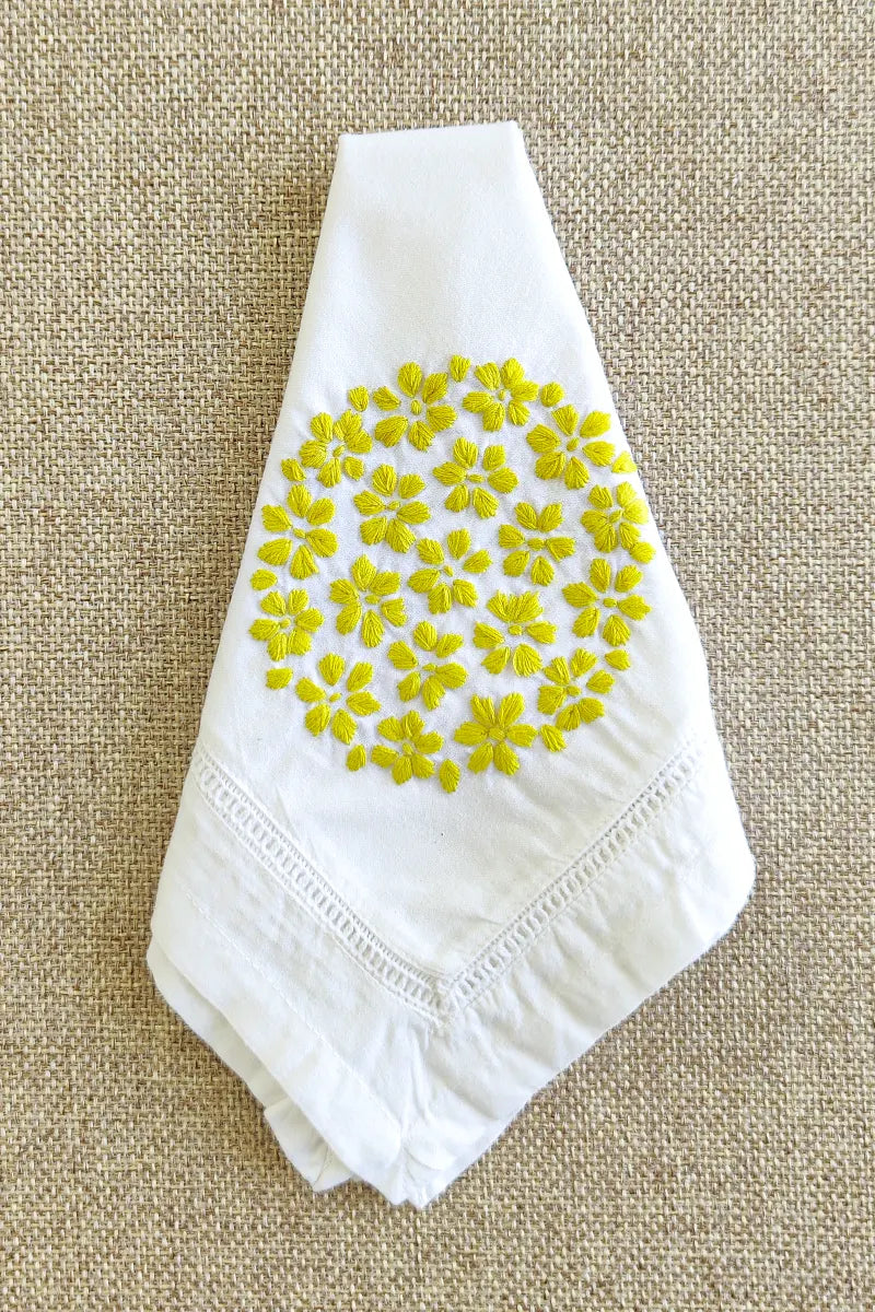 Fabnuma Handcrafted White Chikankari Cotton Face Napkins - Fabnuma
