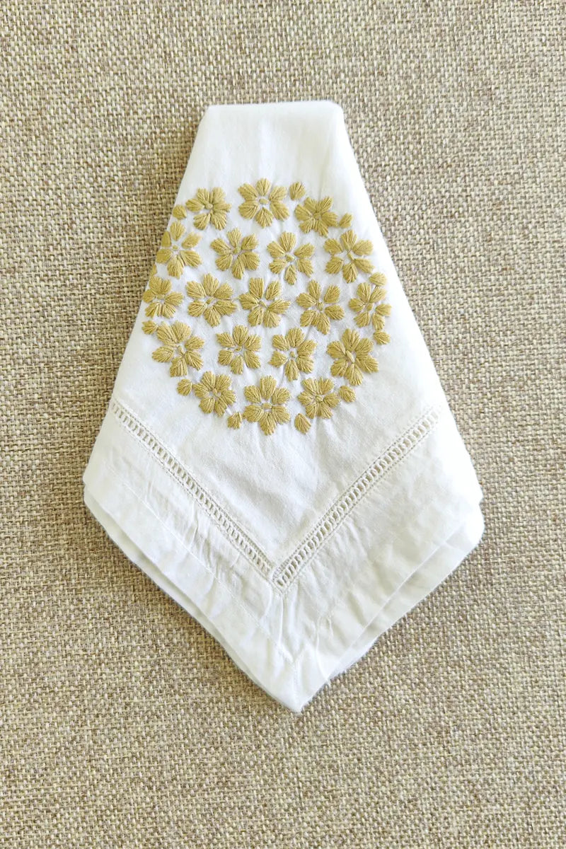 Fabnuma Handcrafted White Chikankari Cotton Face Napkins - Fabnuma