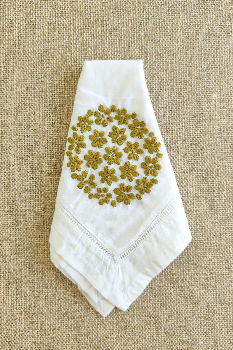Fabnuma Handcrafted White Chikankari Cotton Face Napkins - Fabnuma