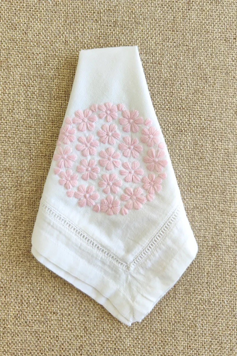 Fabnuma Handcrafted White Chikankari Cotton Face Napkins - Fabnuma