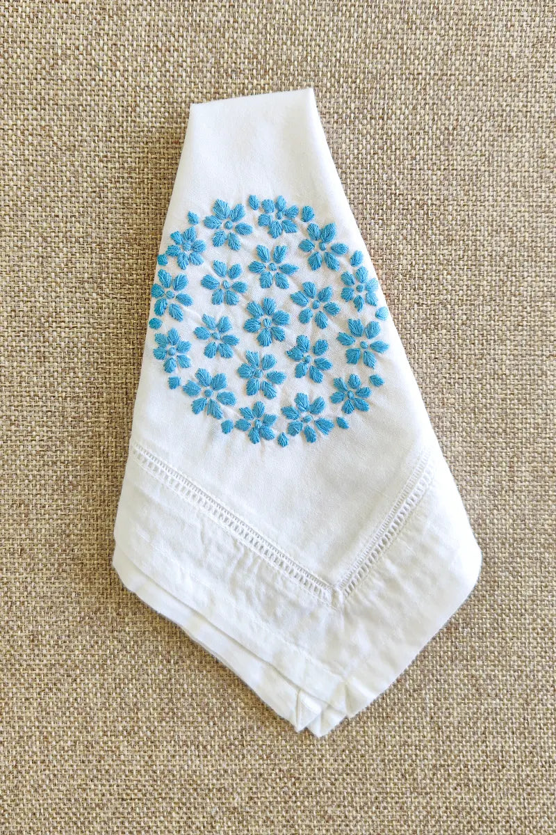 Fabnuma Handcrafted White Chikankari Cotton Face Napkins - Fabnuma