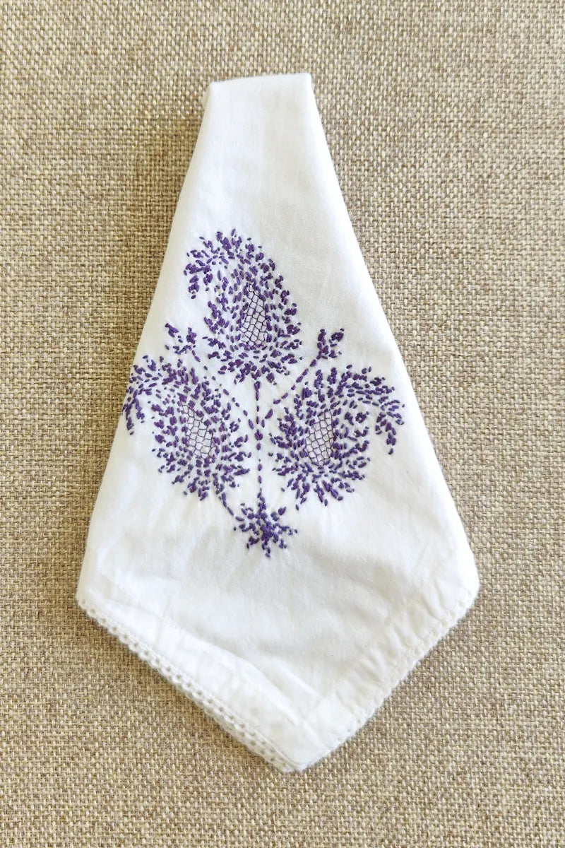 Fabnuma Handcrafted White Chikankari Cotton Face Napkins - Fabnuma
