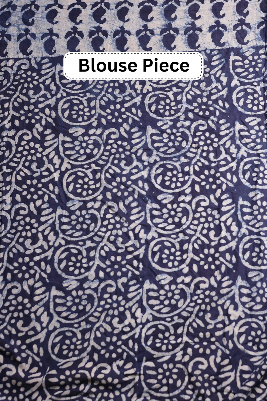 Shashi Kala - Indigo Blue Hand Block Printed Mulmul Cotton Saree MeMaana