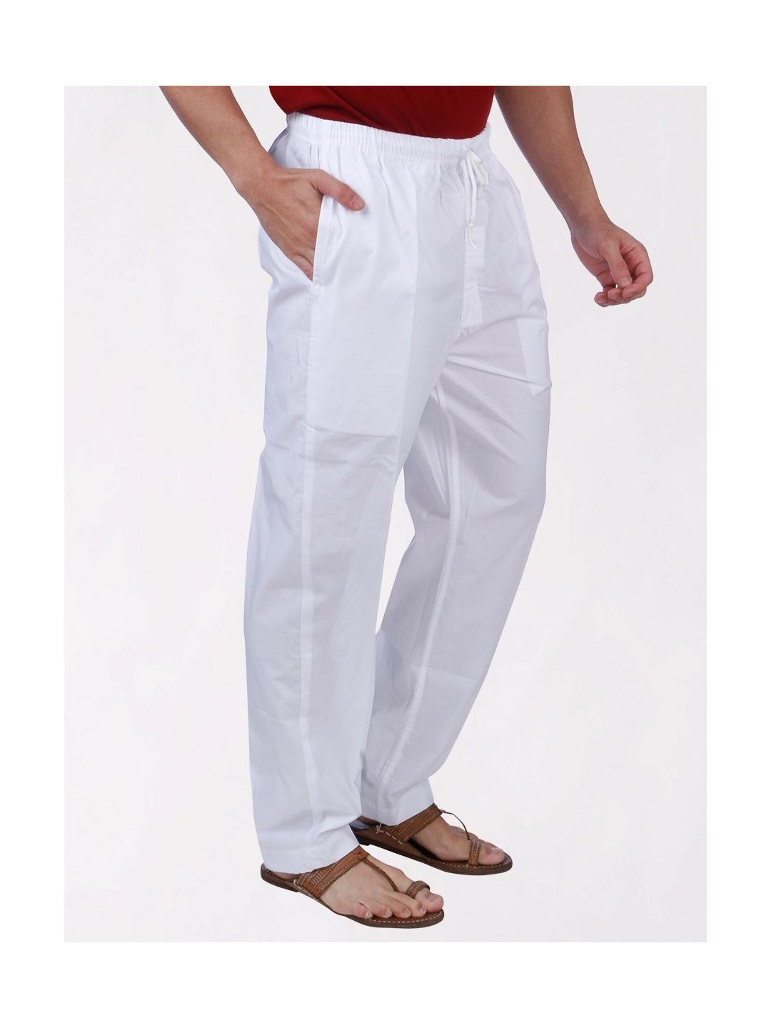 Fabnuma Handcrafted White Cotton Men'S Bottom - Fabnuma