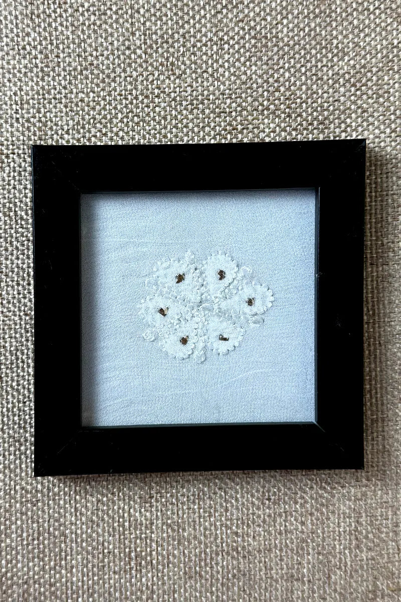 White Handcrafted Lucknowi Chikankari Tray & Tea Coaster Set With hand-embroidered Lucknowi Chikankari