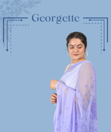 Fawn Color Georgette Allover Lucknowi Chikankari Designer Saree Embroidery and Blouse – Perfect for Weddings & Festive Wear.